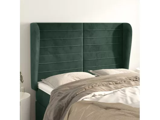 Kauf Unique Kopfteil mit Ohren Dunkelgrün 147x23x118/128 cm Samt
