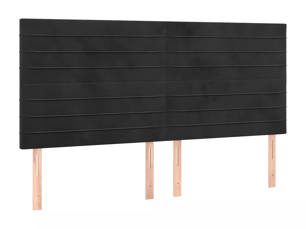 Kauf Unique LED Kopfteil Schwarz 200x5x118/128 cm Samt Fabrikladen