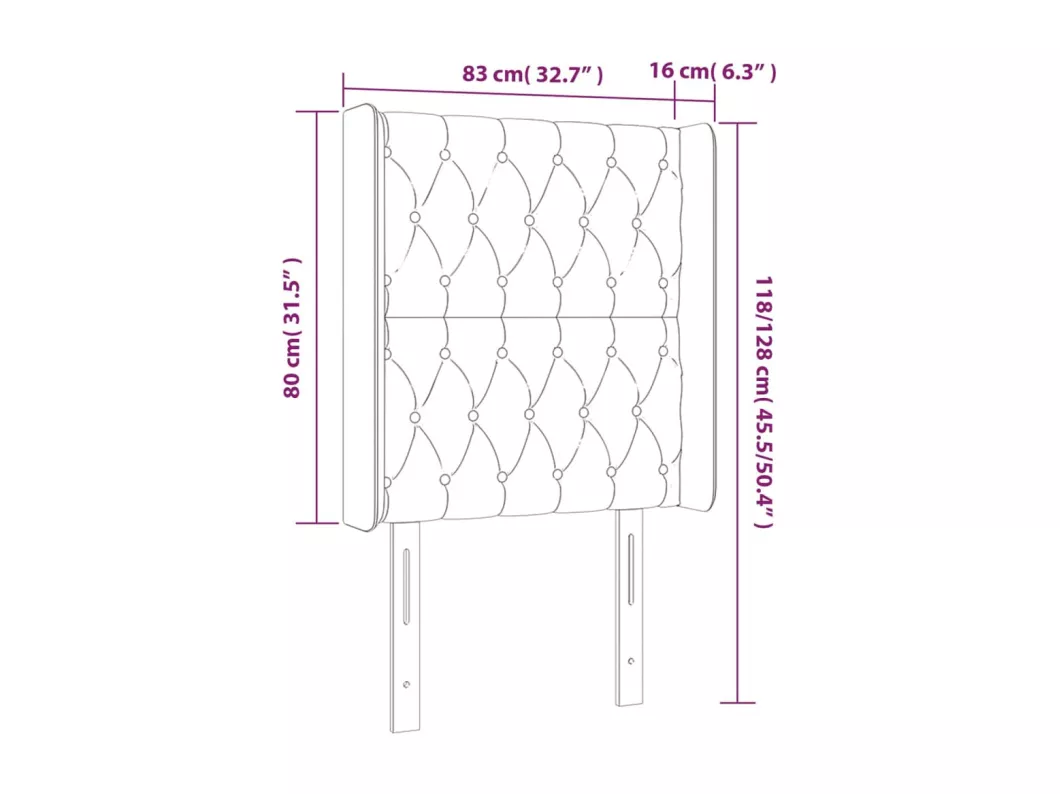 Kauf Unique LED Kopfteil Dunkelgrau 83x16x118/128 cm Stoff Speichern exportieren