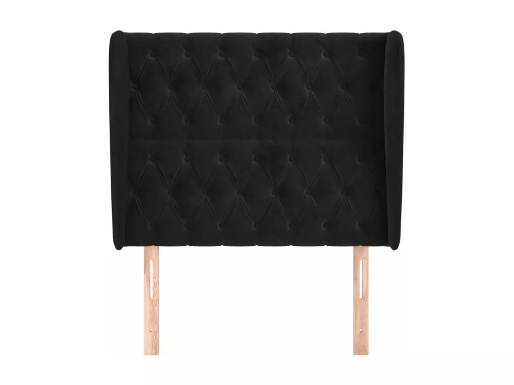 Kauf Unique Kopfteil mit Ohren Schwarz 103x23x118/128 cm Samt Black Friday Preise