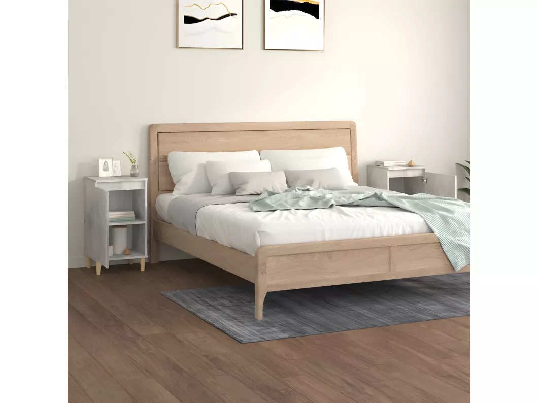Kauf Unique Nachttische 2 Stk. Betongrau 40x35x70 cm Holzwerkstoff Rabatte dieses Monats