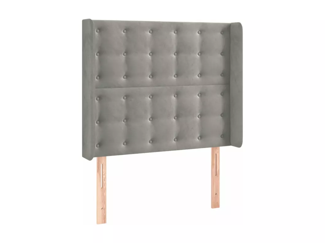 Kauf Unique LED Kopfteil Hellgrau 103x16x118/128 cm Samt Online