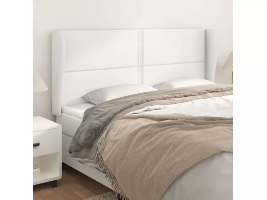 Kauf Unique Kopfteil mit Ohren Weiß 203x23x118/128 cm Kunstleder Angebote