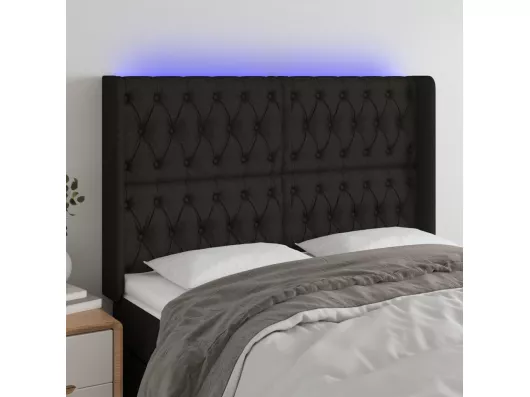 Kauf Unique LED Kopfteil Schwarz 163x16x118/128 cm Stoff Hotsell