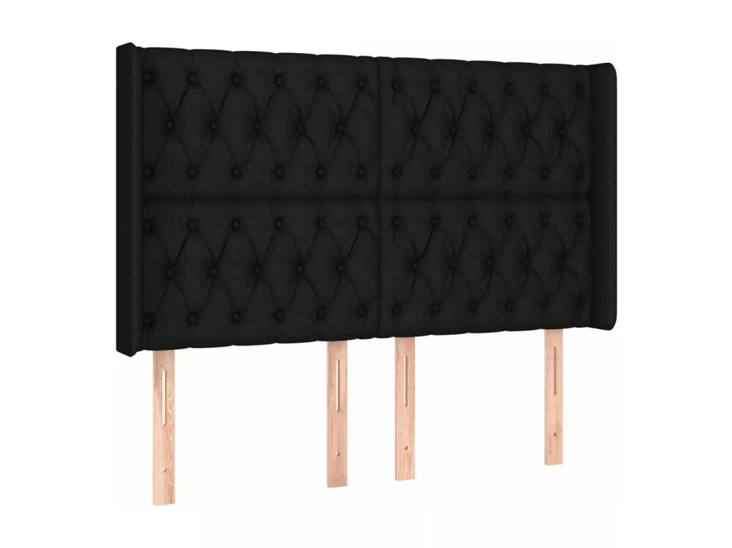 Kauf Unique LED Kopfteil Schwarz 163x16x118/128 cm Stoff Hotsell