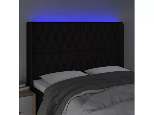 Kauf Unique LED Kopfteil Schwarz 163x16x118/128 cm Stoff Hotsell