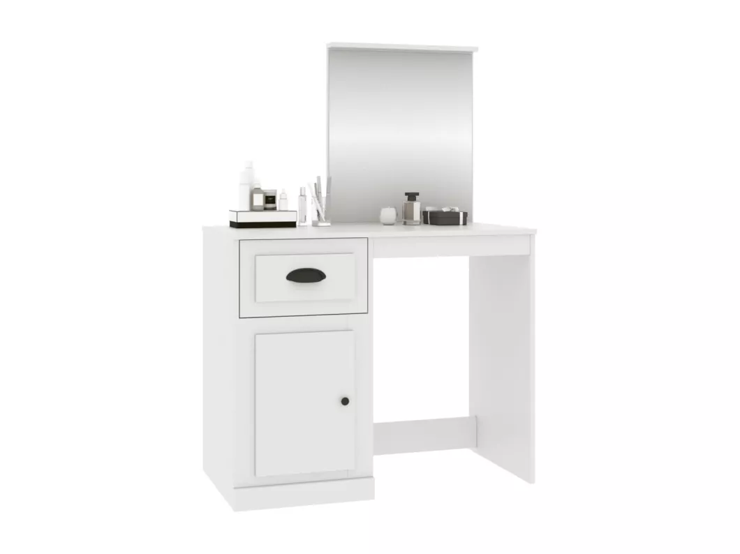 Kauf Unique Schminktisch mit Spiegel Weiß 90x50x132,5 cm Holzwerkstoff im Angebot