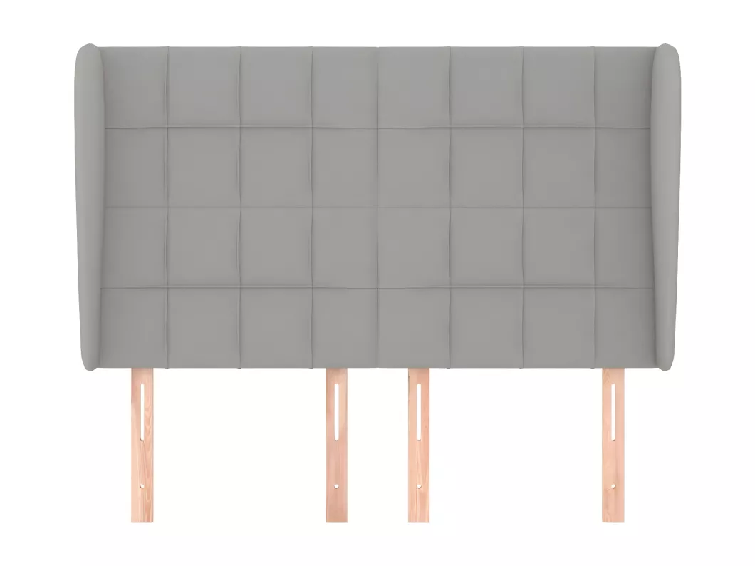 Kauf Unique Kopfteil mit Ohren Hellgrau 147x23x118/128 cm Stoff Günstiger Verkauf