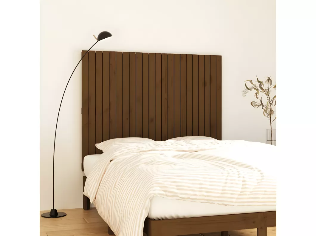Kauf Unique Wand-Kopfteil Honigbraun 140x3x110 cm Massivholz Kiefer Kostenloser Versand