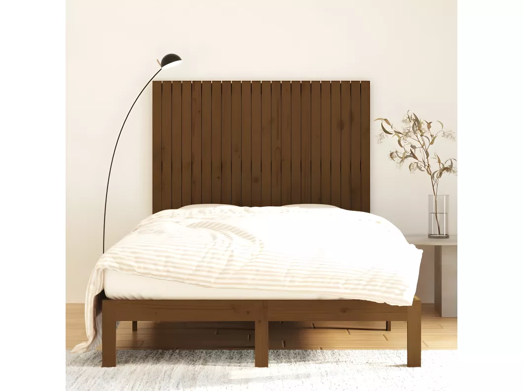 Kauf Unique Wand-Kopfteil Honigbraun 140x3x110 cm Massivholz Kiefer Kostenloser Versand
