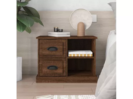 Kauf Unique Nachttisch Braun Eichen-Optik 60x35,5x45 cm