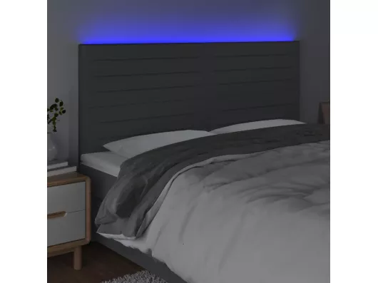 Kauf Unique LED Kopfteil Dunkelgrau 160x5x118/128 cm Stoff Fabrik Onlineshop