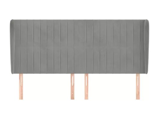 Kauf Unique Kopfteil mit Ohren Hellgrau 163x23x118/128 cm Samt Fabrikpreis
