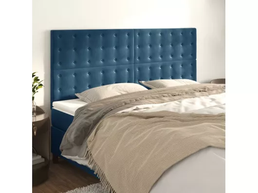 Kauf Unique Kopfteile 4 Stk. Dunkelblau 100x5x78/88 cm Samt