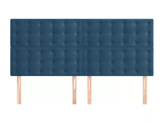 Kauf Unique Kopfteile 4 Stk. Dunkelblau 100x5x78/88 cm Samt Rabatt