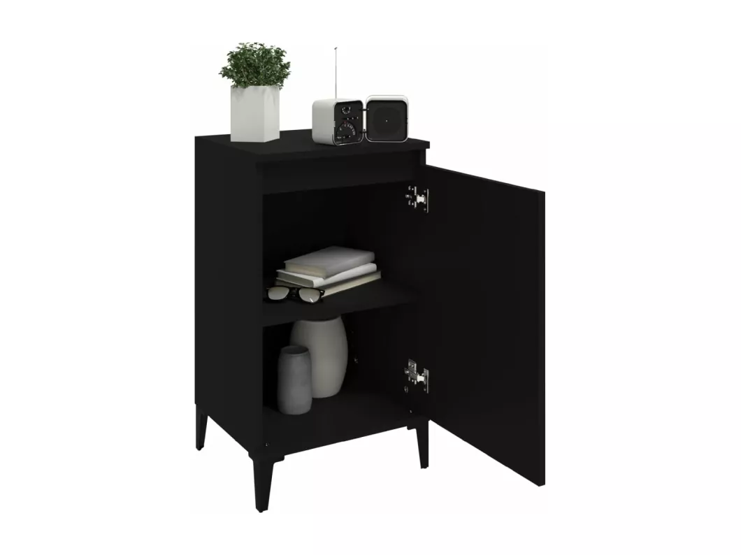 Kauf Unique Nachttisch Schwarz 40x35x70 cm Holzwerkstoff Versandkostenfrei