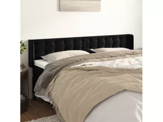 Kauf Unique Kopfteil mit Ohren Schwarz 163x16x78/88 cm Samt