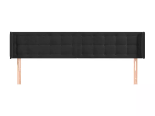 Kauf Unique Kopfteil mit Ohren Schwarz 163x16x78/88 cm Samt Großer Ausverkauf
