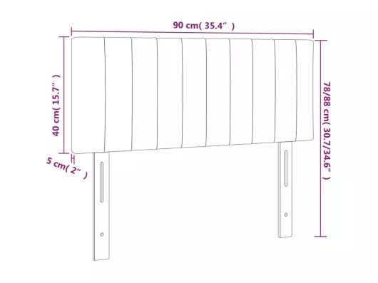 Kauf Unique LED Kopfteil Dunkelgrau 90x5x78/88 cm Samt Flash Sale