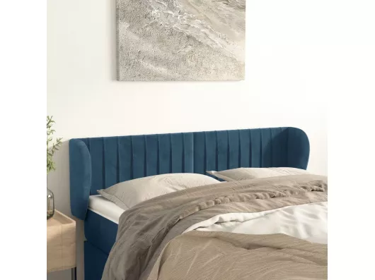Kauf Unique Kopfteil mit Ohren Dunkelblau 147x23x78/88 cm Samt
