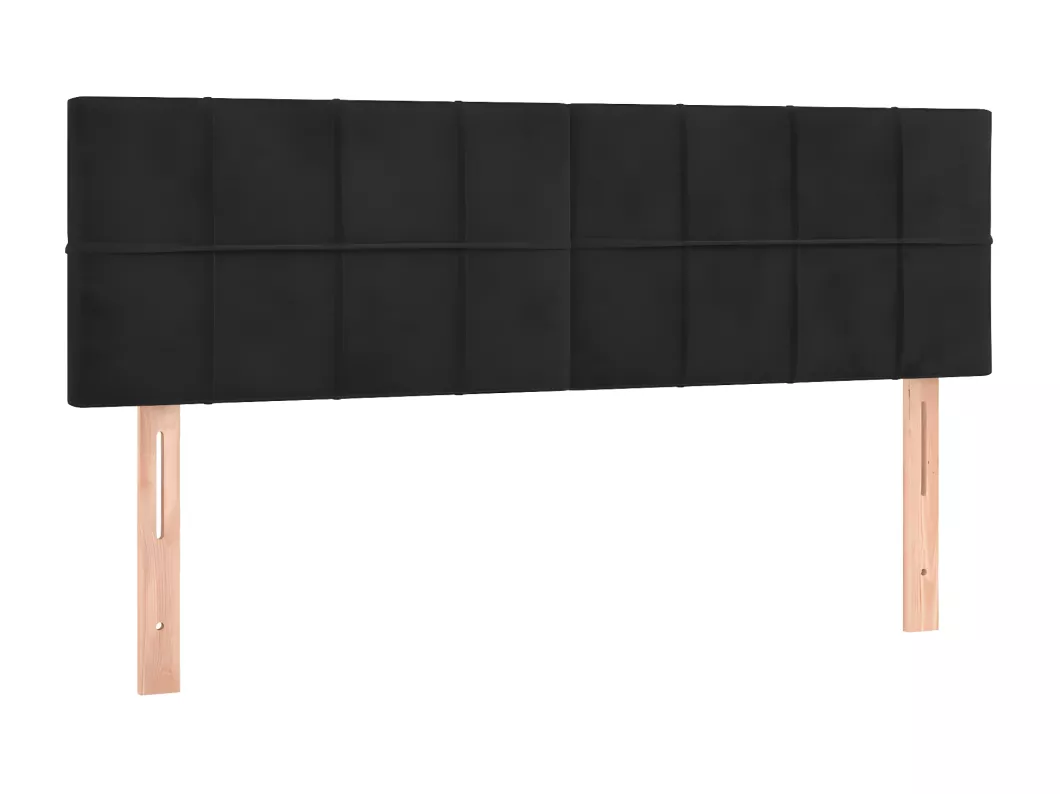 Kauf Unique LED Kopfteil Schwarz 144x5x78/88 cm Samt Preisnachlass