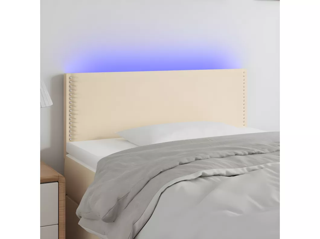 Kauf Unique LED Kopfteil Creme 80x5x78/88 cm Stoff