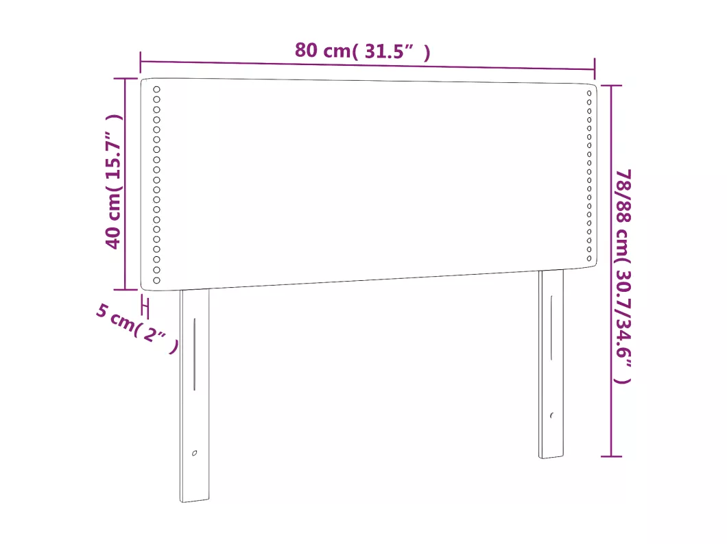 Kauf Unique LED Kopfteil Creme 80x5x78/88 cm Stoff Jubiläumsangebot