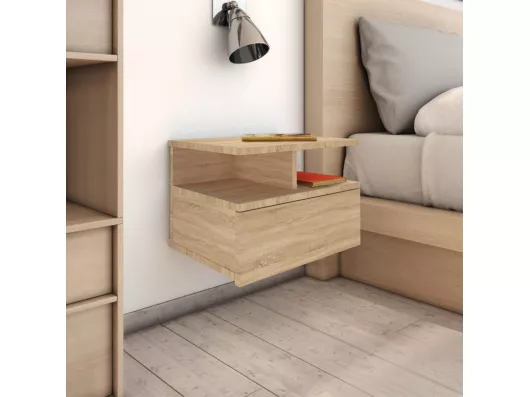 Kauf Unique Nachttische 2Stk. Hängend Sonoma-Eiche 40x31x27cm Holzwerkstoff