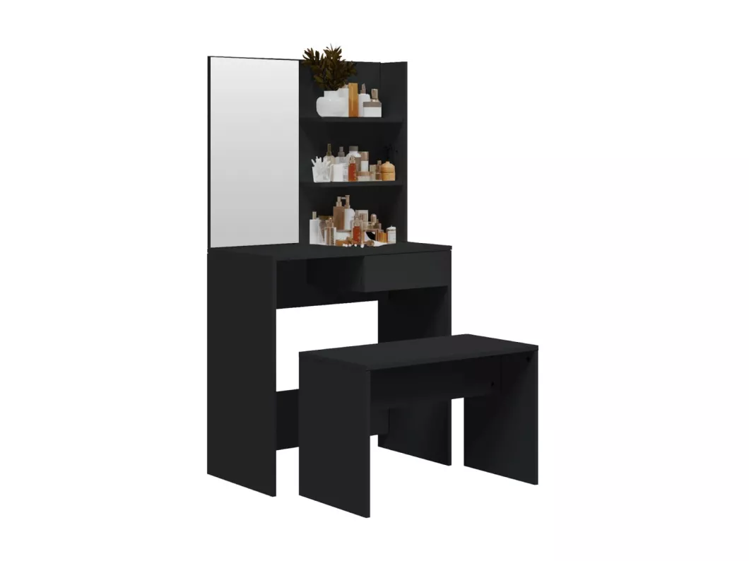 Kauf Unique Schminktisch-Set Schwarz 74,5 x 40 x 141 cm Bestseller