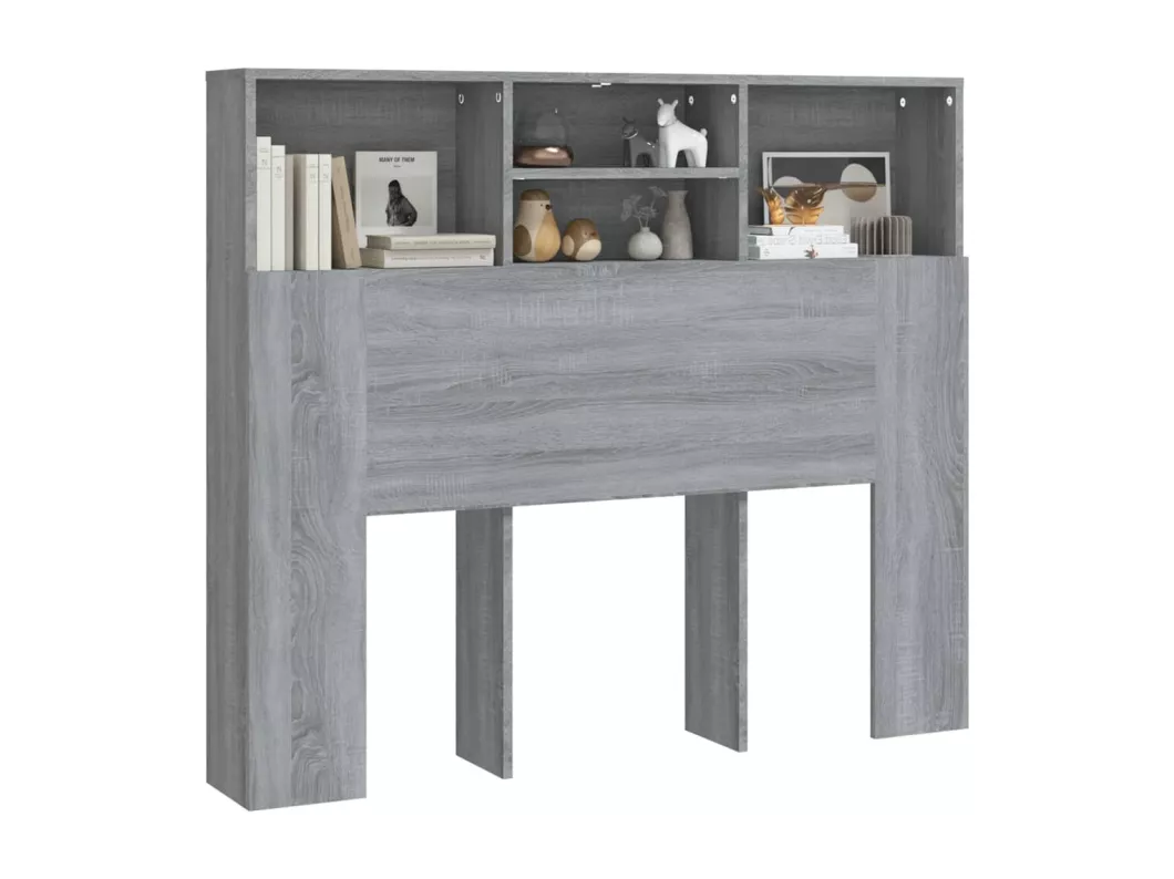 Kauf Unique Kopfteil mit Ablagen Grau Sonoma 120x19x103,5 cm Räumungsverkauf