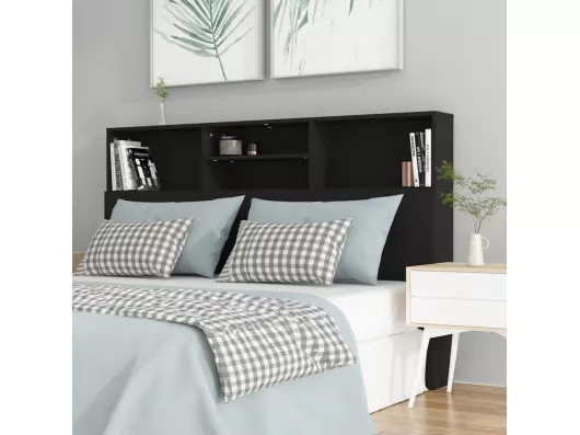Kauf Unique Bett-Kopfteil mit Ablagen Schwarz 160x19x103,5 cm
