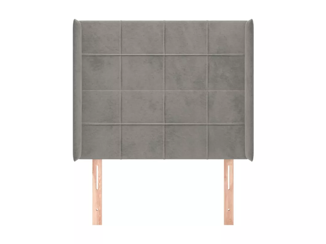 Kauf Unique Kopfteil mit Ohren Hellgrau 93x16x118/128 cm Samt VIP-Rabatte