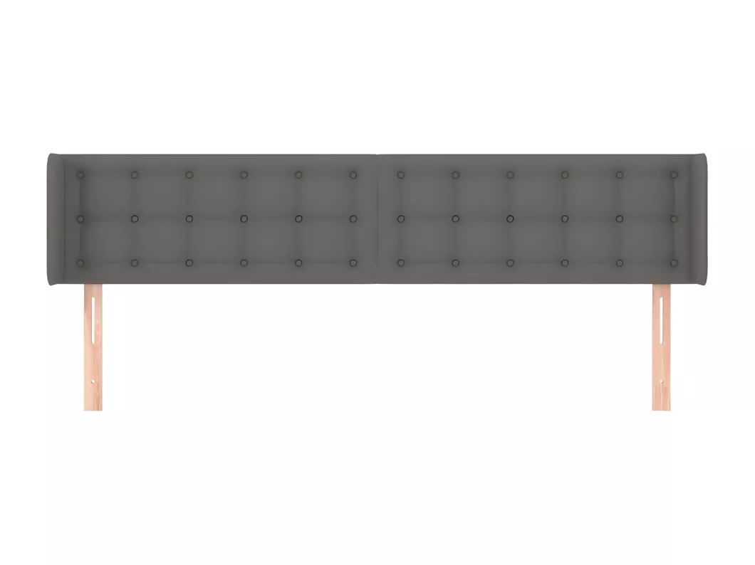 Kauf Unique Kopfteil mit Ohren Grau 203x16x78/88 cm Kunstleder Super Sparpreis