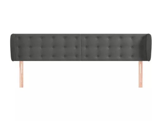 Kauf Unique Kopfteil mit Ohren Dunkelgrau 203x23x78/88 cm Samt Wochenangebot