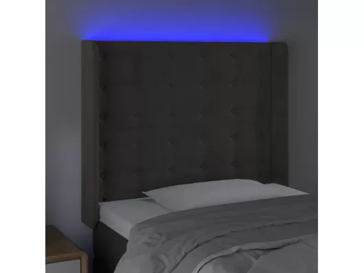 Kauf Unique LED Kopfteil Dunkelgrau 103x16x118/128 cm Samt JETZT KAUFEN