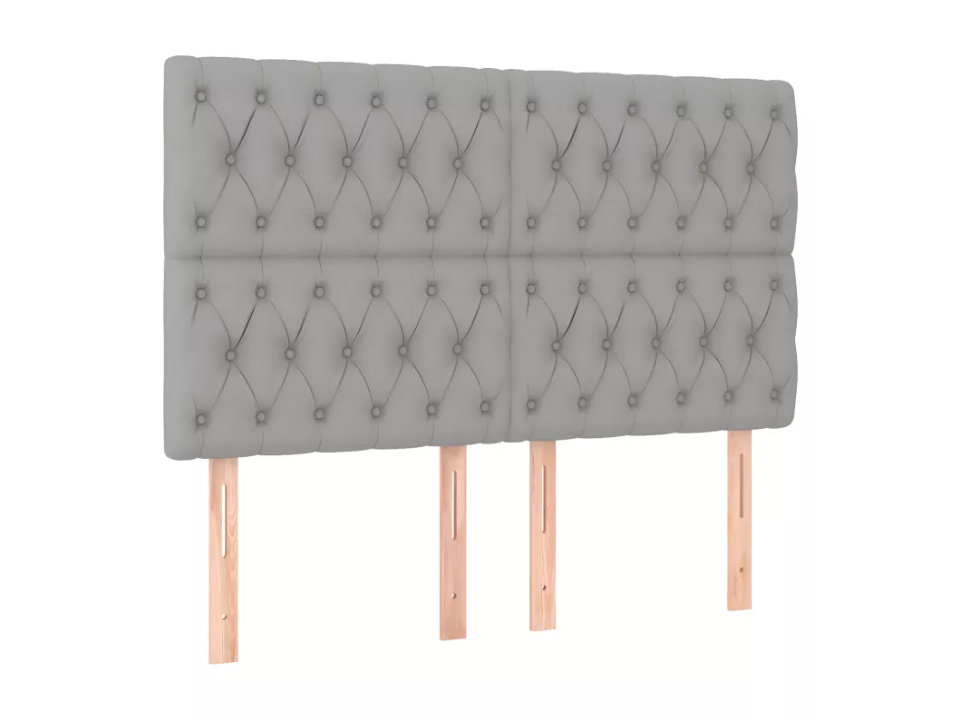 Kauf Unique LED Kopfteil Hellgrau 144x7x118/128 cm Stoff Bis zu 65% Rabatt