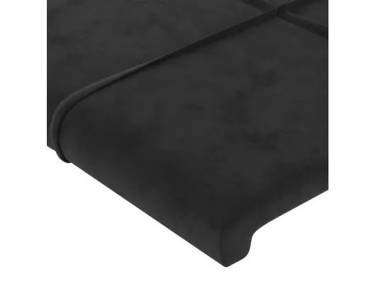 Kauf Unique Kopfteil mit Ohren Schwarz 203x16x118/128 cm Samt Nur für heute