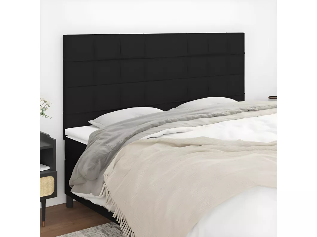 Kauf Unique Kopfteile 4 Stk. Schwarz 100x5x78/88 cm Stoff