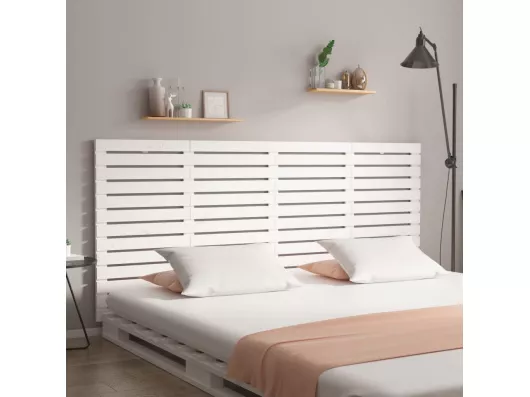 Kauf Unique Wand-Kopfteil Weiß 186x3x91,5 cm Massivholz Kiefer Vierteljährliche Förderung