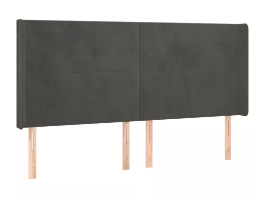 Kauf Unique LED Kopfteil Dunkelgrau 203x16x118/128 cm Samt Discount Store für neue Produkte