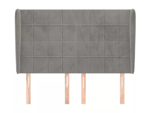 Kauf Unique Kopfteil mit Ohren Hellgrau 147x23x118/128 cm Samt 50% Rabatt mit kostenlosem Versand