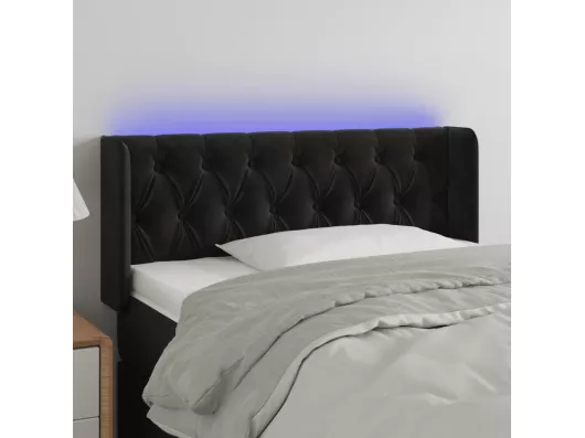 Kauf Unique LED Kopfteil Schwarz 103x16x78/88 cm Samt