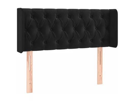 Kauf Unique LED Kopfteil Schwarz 103x16x78/88 cm Samt Speichern exportieren