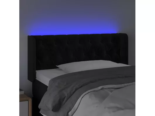 Kauf Unique LED Kopfteil Schwarz 103x16x78/88 cm Samt Speichern exportieren