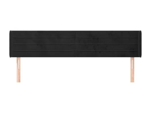 Kauf Unique Kopfteil mit Ohren Schwarz 183x16x78/88 cm Samt Black Friday Preise