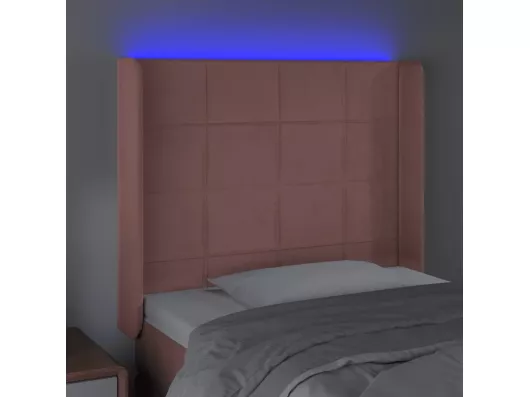 Kauf Unique LED Kopfteil Rosa 83x16x118/128 cm Samt Rabatte dieses Monats