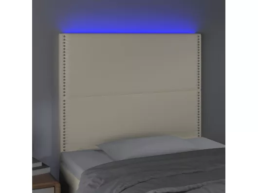 Kauf Unique LED Kopfteil Creme 90x5x118/128 cm Kunstleder 2025