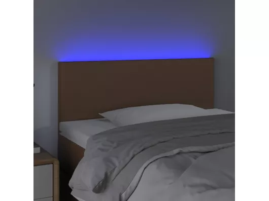 Kauf Unique LED Kopfteil Braun 100x5x78/88 cm Kunstleder Auslauf