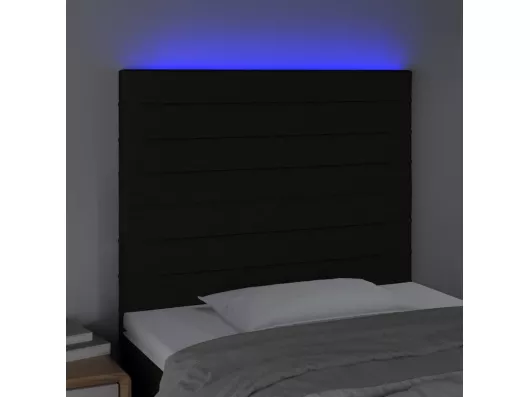 Kauf Unique LED Kopfteil Schwarz 80x5x118/128 cm Stoff Verkauf