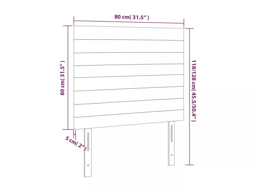 Kauf Unique LED Kopfteil Schwarz 80x5x118/128 cm Stoff Verkauf